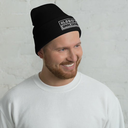 embroidered Bloody Barcode Beanie - Image 2