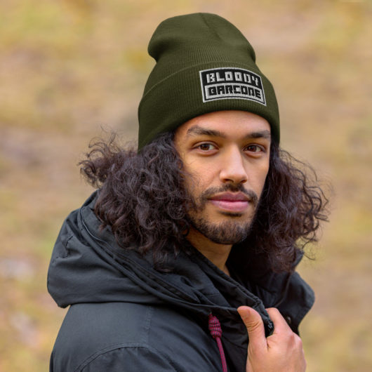 embroidered Bloody Barcode Beanie - Image 4