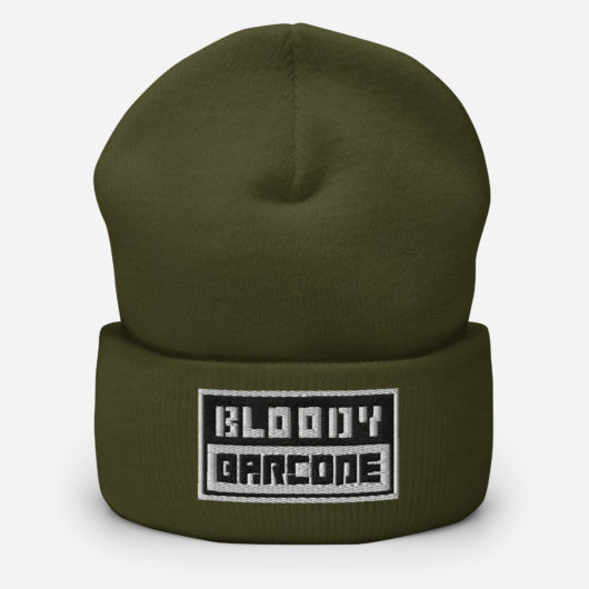 embroidered Bloody Barcode Beanie - Image 9