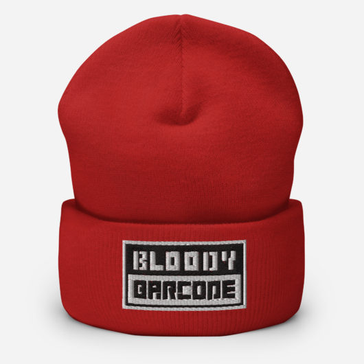 embroidered Bloody Barcode Beanie - Image 8